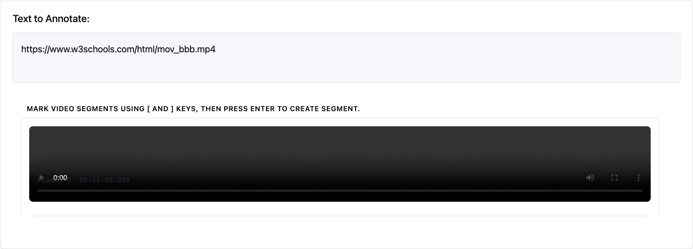 Video Annotation Panel