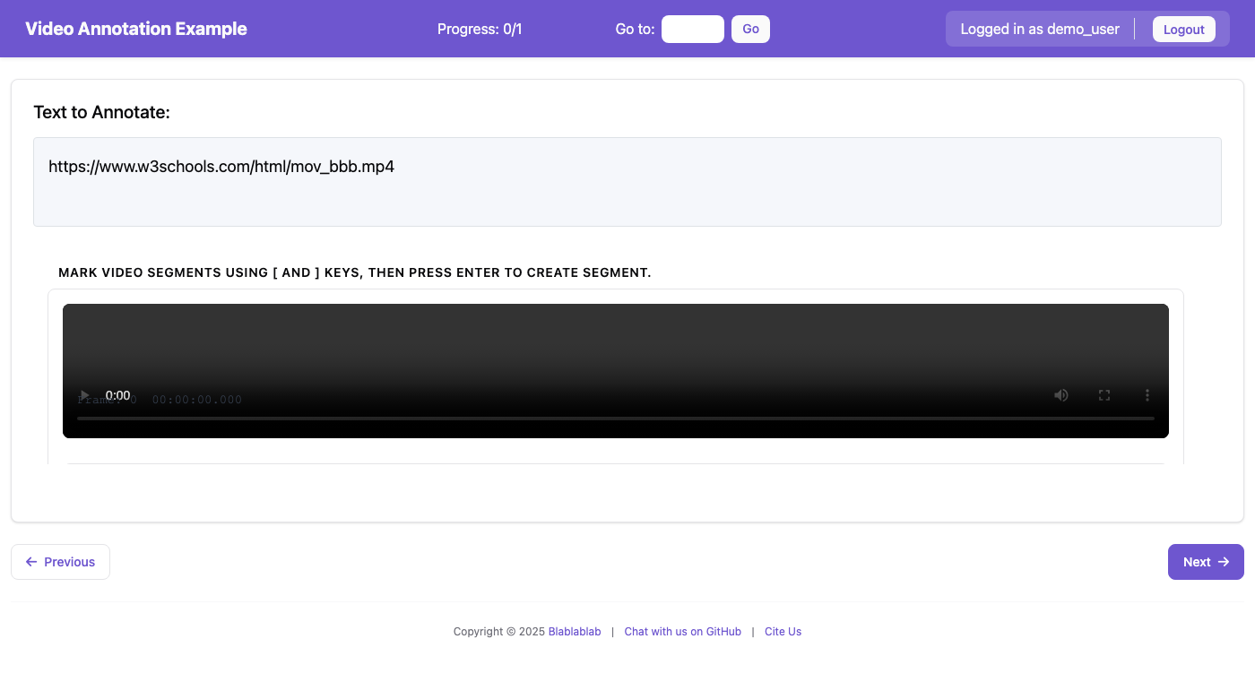 Video Annotation Interface